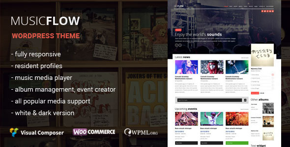 MUSICFLOW Preview Wordpress Theme - Rating, Reviews, Preview, Demo & Download