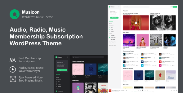 Musicon Preview Wordpress Theme - Rating, Reviews, Preview, Demo & Download