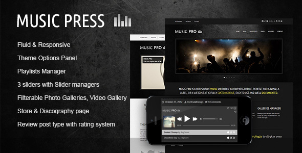 MusicPress Preview Wordpress Theme - Rating, Reviews, Preview, Demo & Download