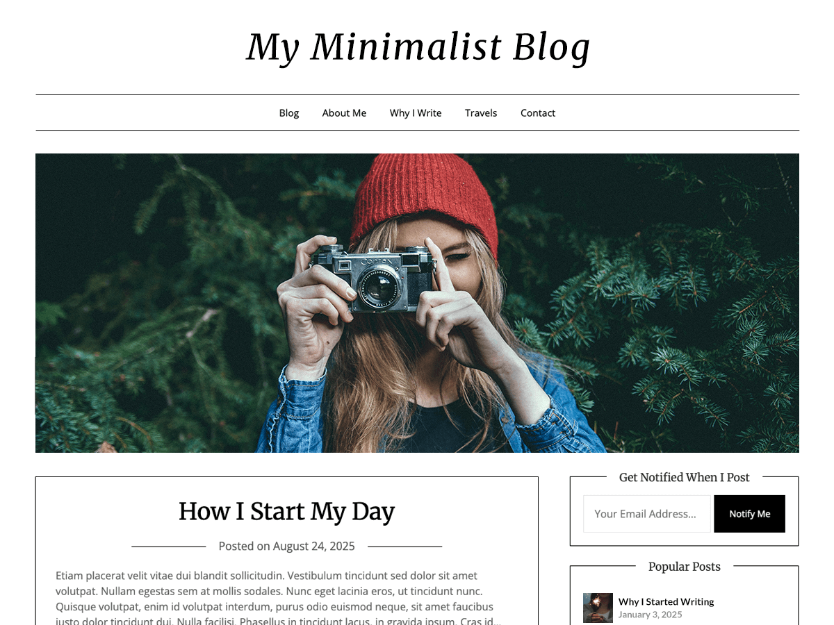 My Minimalist Preview Wordpress Theme - Rating, Reviews, Preview, Demo & Download