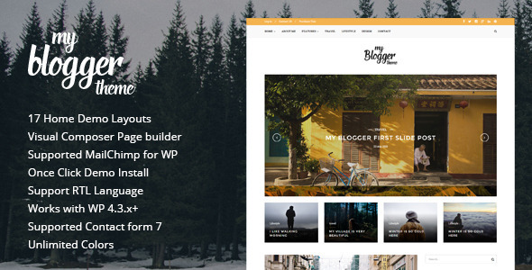 Myblogger Preview Wordpress Theme - Rating, Reviews, Preview, Demo & Download