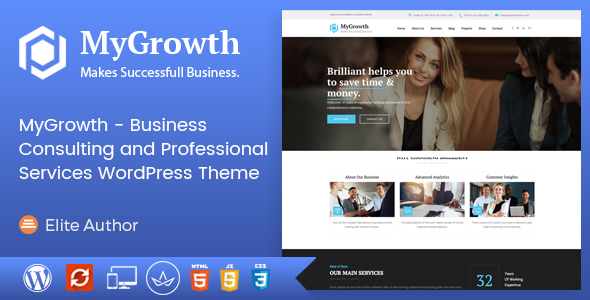 MyGrowth Preview Wordpress Theme - Rating, Reviews, Preview, Demo & Download