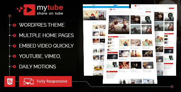 MyTube Preview Wordpress Theme - Rating, Reviews, Preview, Demo & Download