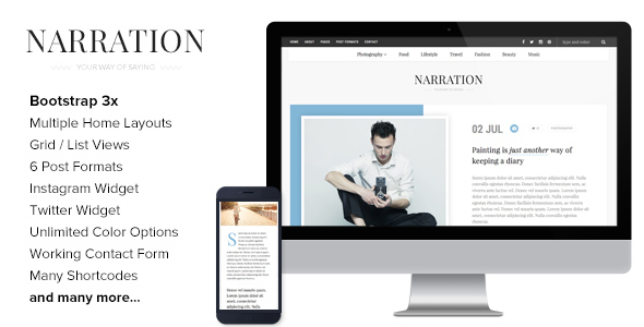 Narration Preview Wordpress Theme - Rating, Reviews, Preview, Demo & Download