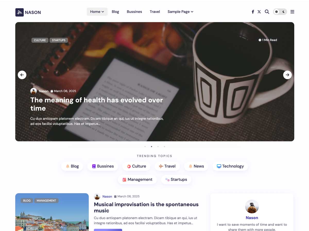 Nason Magazine Preview Wordpress Theme - Rating, Reviews, Preview, Demo & Download