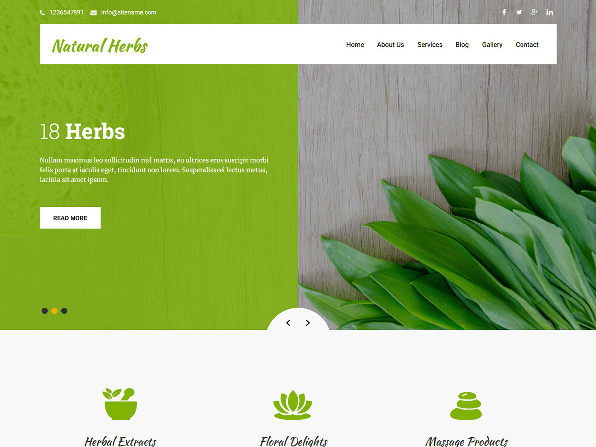 Natural Herbs Preview Wordpress Theme - Rating, Reviews, Preview, Demo & Download