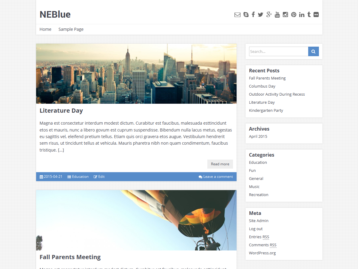 NEBlue Preview Wordpress Theme - Rating, Reviews, Preview, Demo & Download