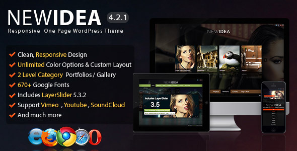 New Idea Preview Wordpress Theme - Rating, Reviews, Preview, Demo & Download