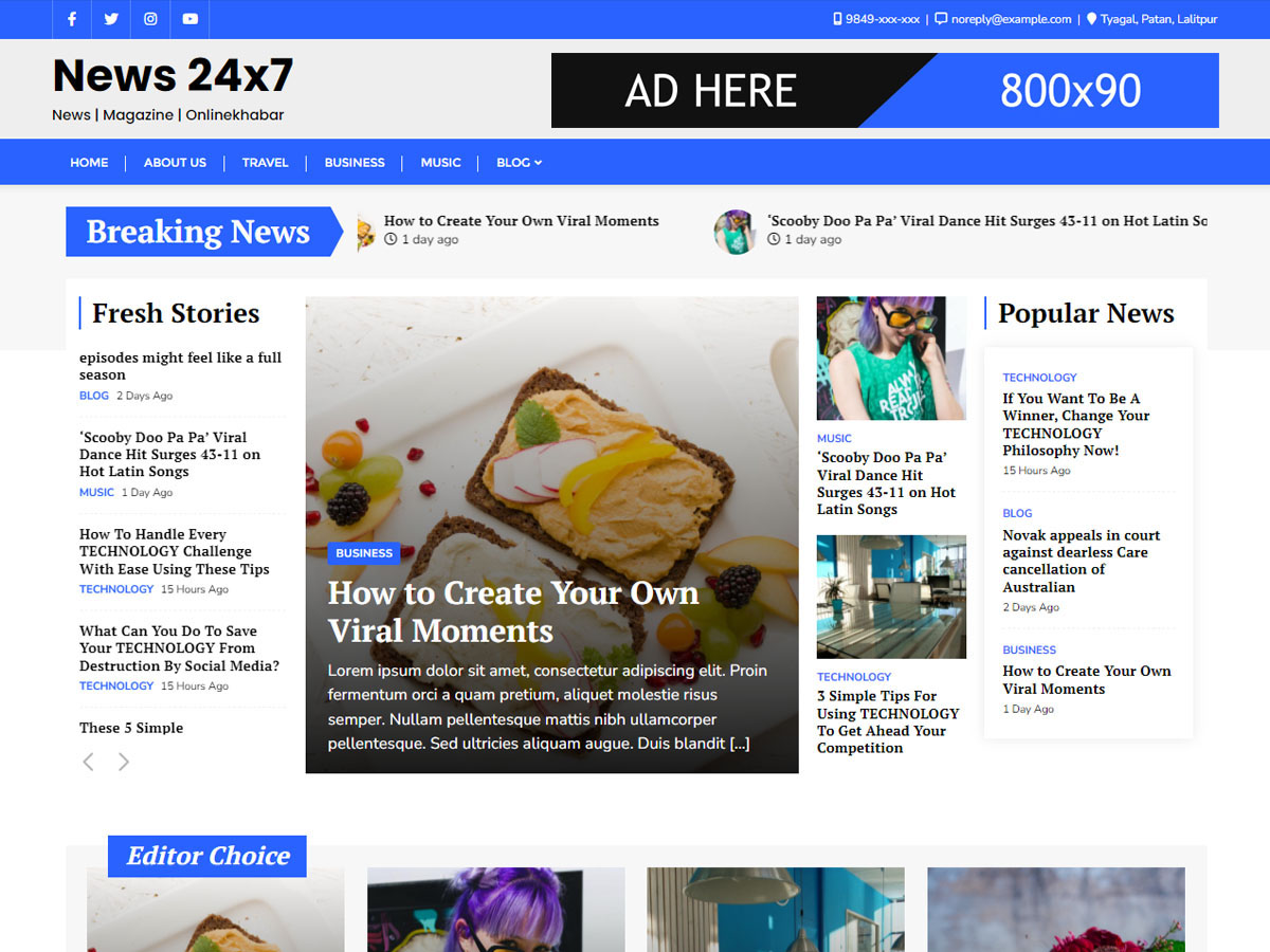 News 24×7 Preview Wordpress Theme - Rating, Reviews, Preview, Demo & Download