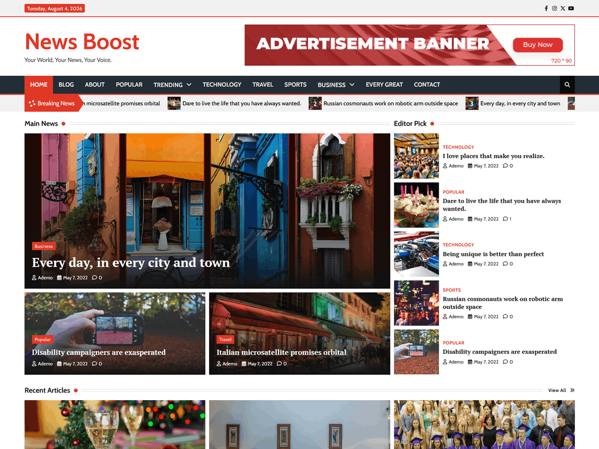 News Boost Preview Wordpress Theme - Rating, Reviews, Preview, Demo & Download