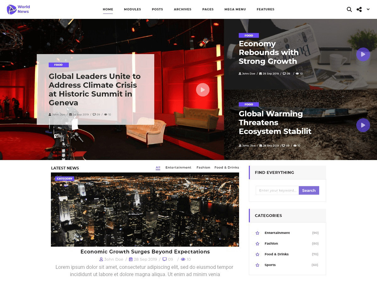 News Current Preview Wordpress Theme - Rating, Reviews, Preview, Demo & Download