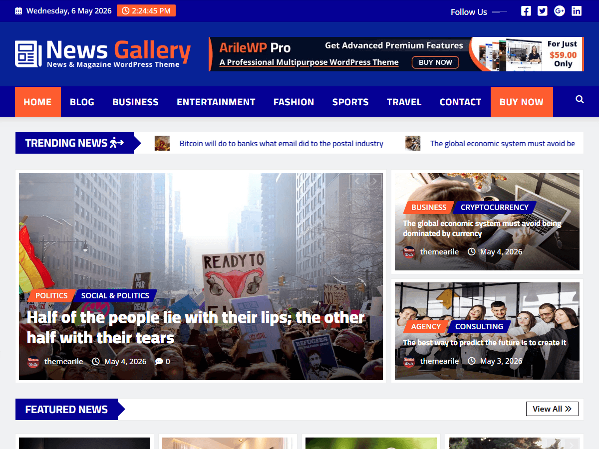 News Gallery Preview Wordpress Theme - Rating, Reviews, Preview, Demo & Download