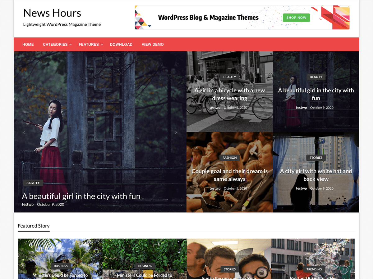 News Hours Preview Wordpress Theme - Rating, Reviews, Preview, Demo & Download