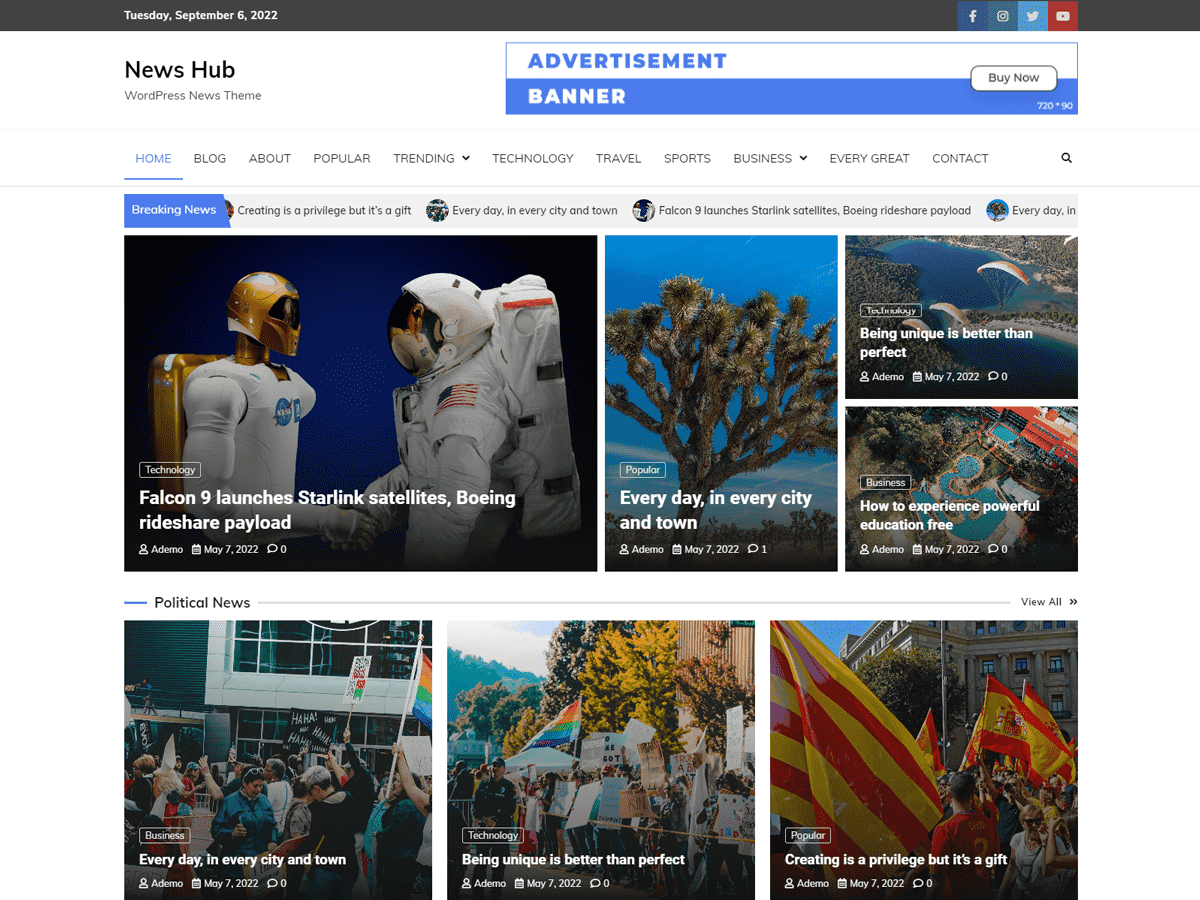 News Hub Preview Wordpress Theme - Rating, Reviews, Preview, Demo & Download
