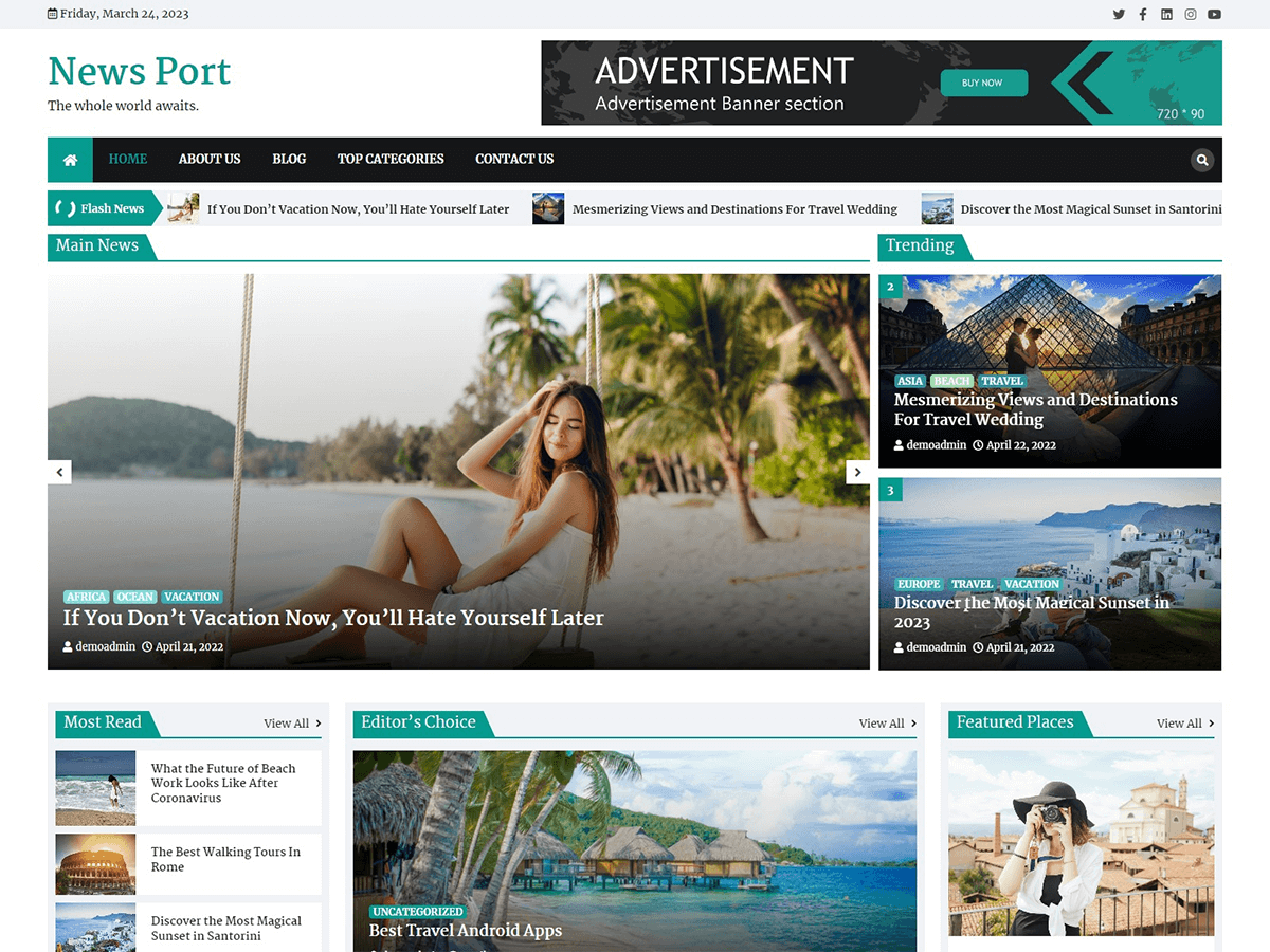News Port Preview Wordpress Theme - Rating, Reviews, Preview, Demo & Download