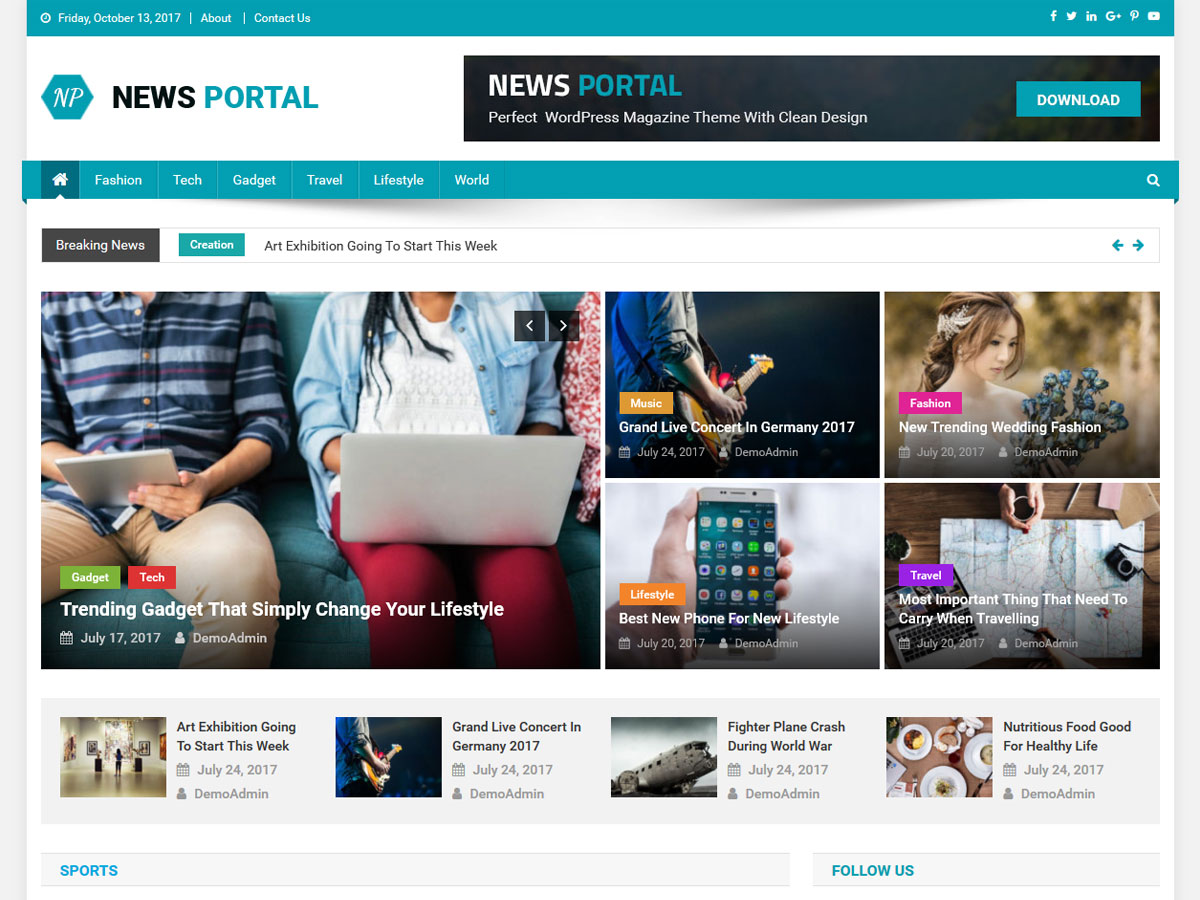 News Portal Preview Wordpress Theme - Rating, Reviews, Preview, Demo & Download