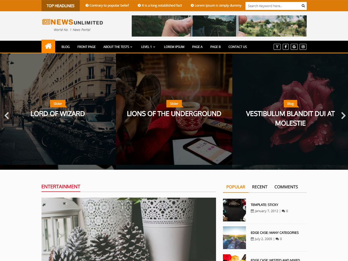 News Unlimited Preview Wordpress Theme - Rating, Reviews, Preview, Demo & Download