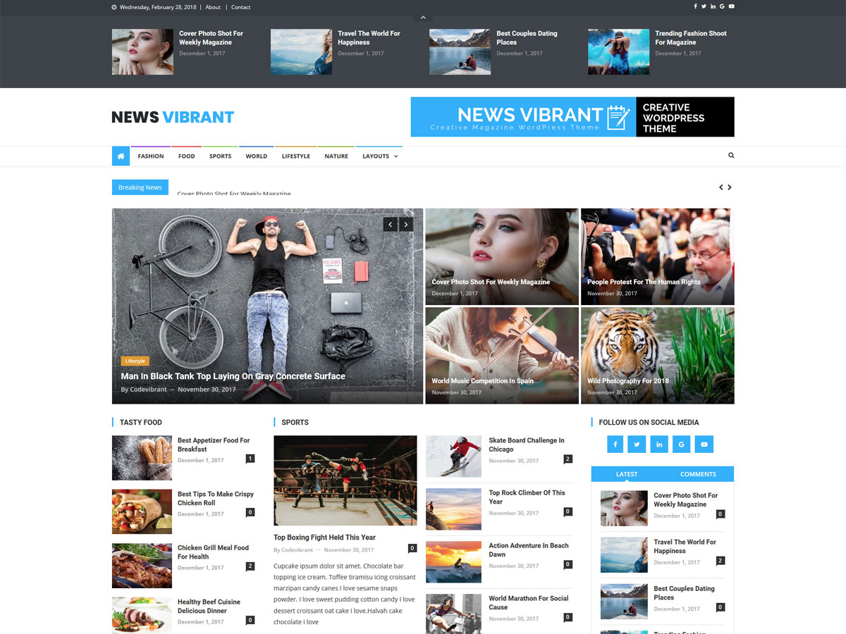 News Vibrant Preview Wordpress Theme - Rating, Reviews, Preview, Demo & Download