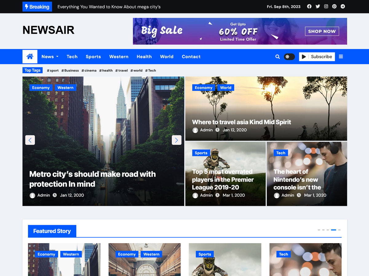 Newsair Preview Wordpress Theme - Rating, Reviews, Preview, Demo & Download