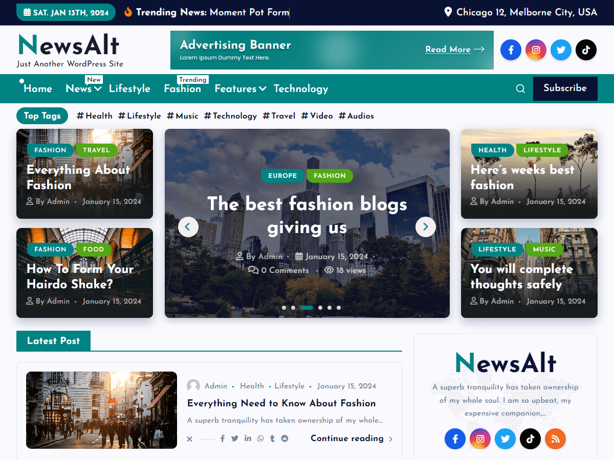 NewsAlt Preview Wordpress Theme - Rating, Reviews, Preview, Demo & Download