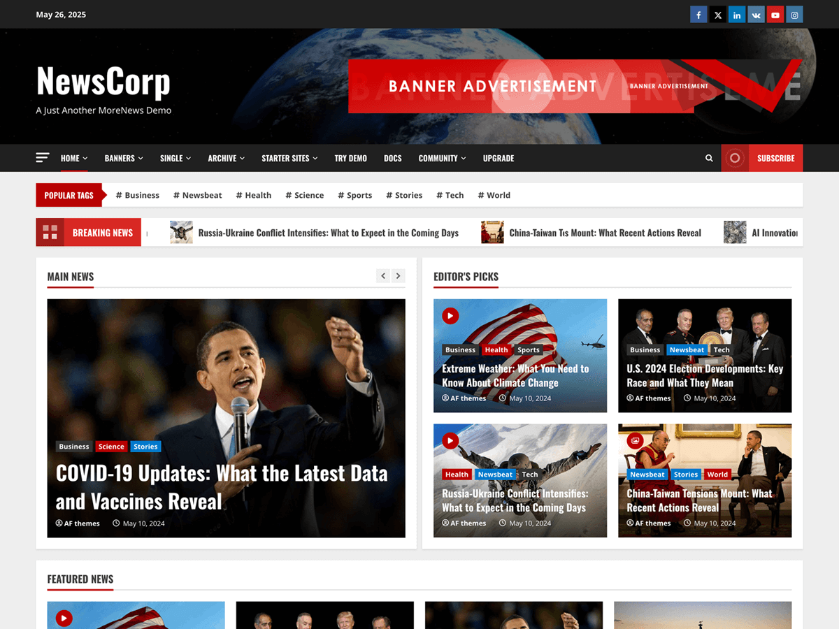 NewsCorp Preview Wordpress Theme - Rating, Reviews, Preview, Demo & Download
