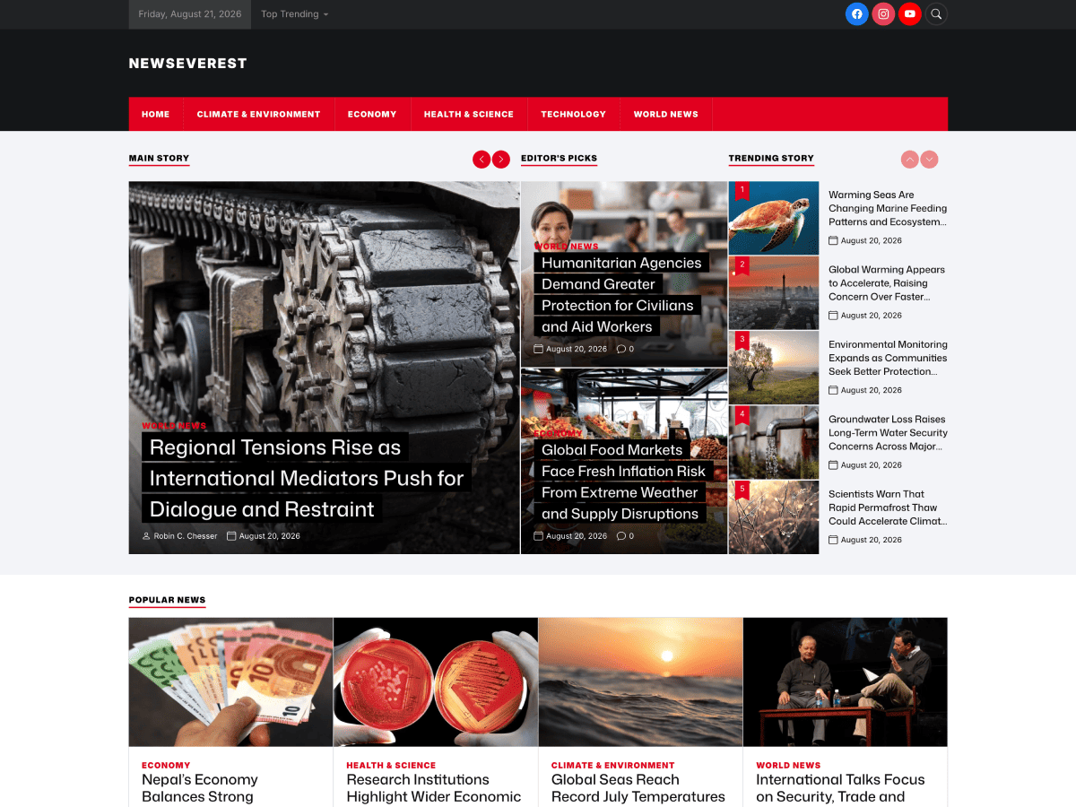 NewsEverest Preview Wordpress Theme - Rating, Reviews, Preview, Demo & Download