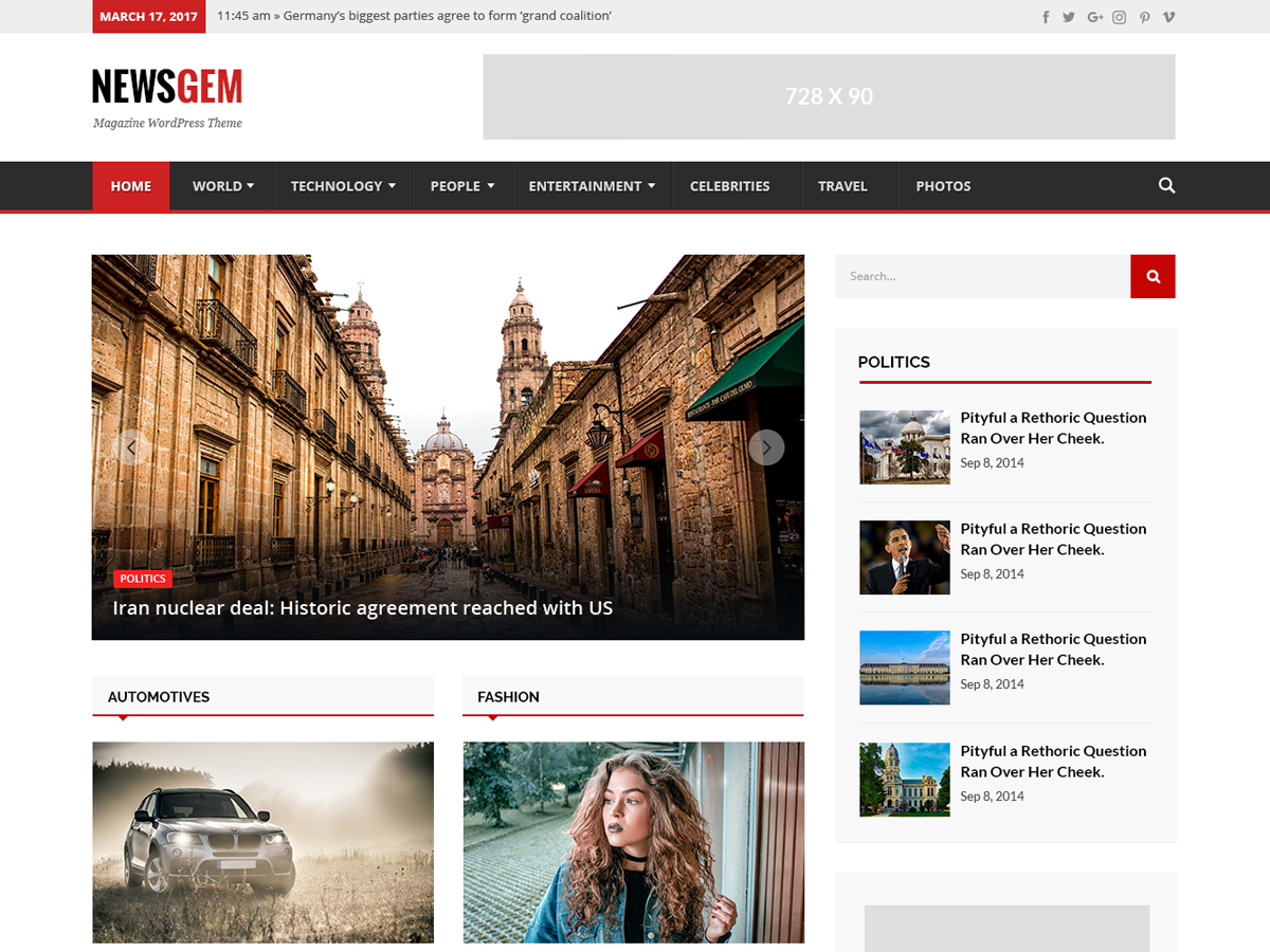 Newsgem Preview Wordpress Theme - Rating, Reviews, Preview, Demo & Download