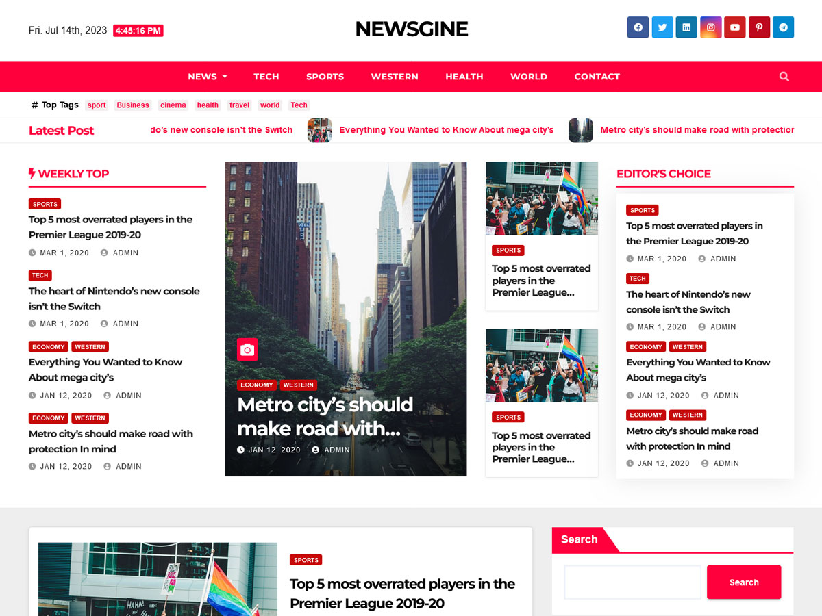 Newsgine Preview Wordpress Theme - Rating, Reviews, Preview, Demo & Download