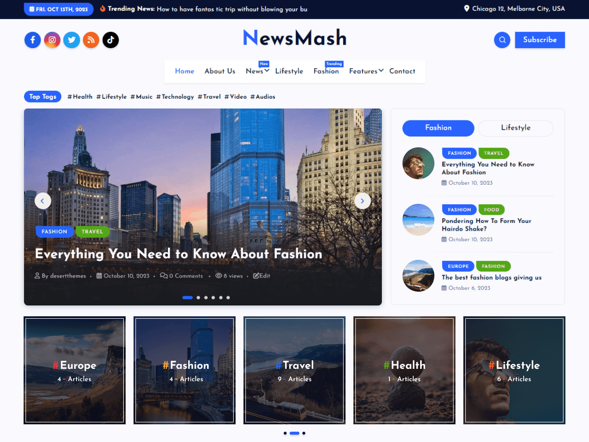 NewsMash Preview Wordpress Theme - Rating, Reviews, Preview, Demo & Download