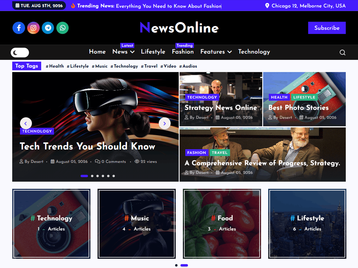 NewsOnline Preview Wordpress Theme - Rating, Reviews, Preview, Demo & Download
