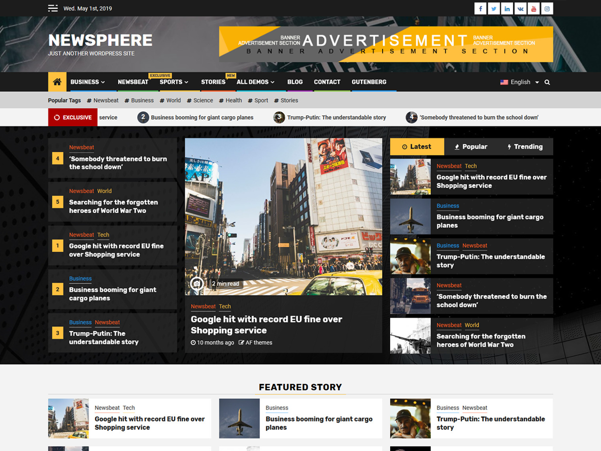 Newsphere Preview Wordpress Theme - Rating, Reviews, Preview, Demo & Download