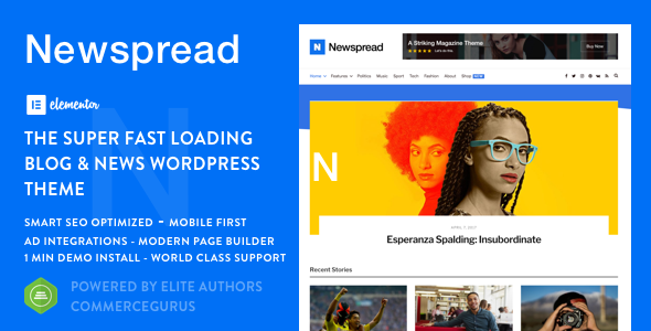 Newspread Preview Wordpress Theme - Rating, Reviews, Preview, Demo & Download