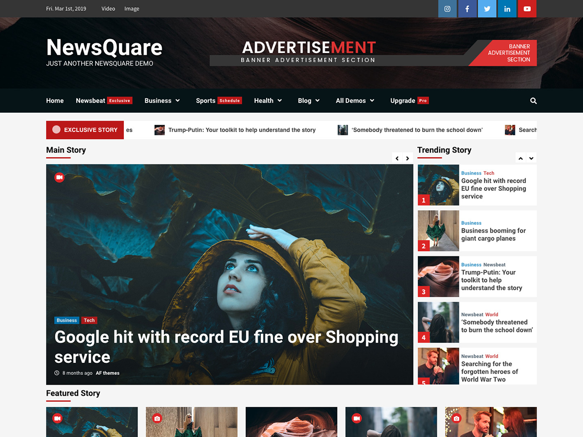 NewsQuare Preview Wordpress Theme - Rating, Reviews, Preview, Demo & Download