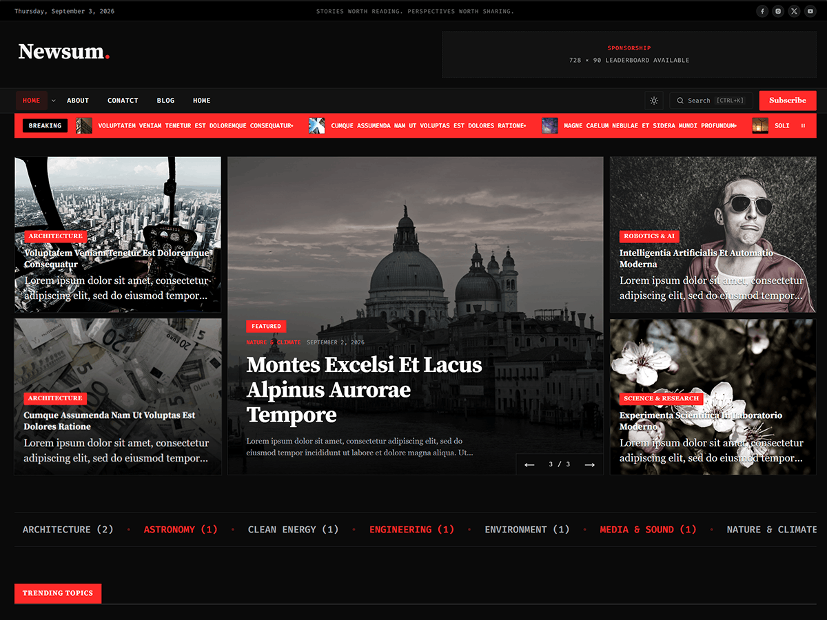 Newsum Preview Wordpress Theme - Rating, Reviews, Preview, Demo & Download