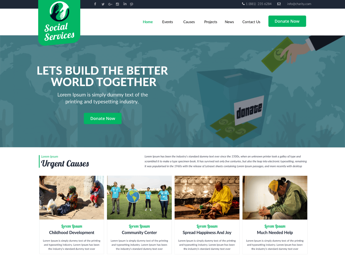 NGO Social Preview Wordpress Theme - Rating, Reviews, Preview, Demo & Download