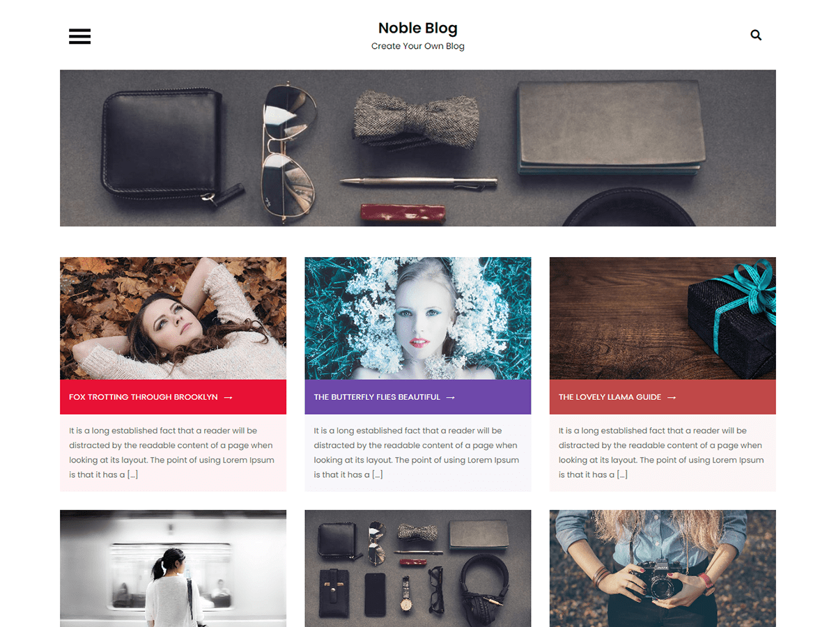 Noble Blog Preview Wordpress Theme - Rating, Reviews, Preview, Demo & Download