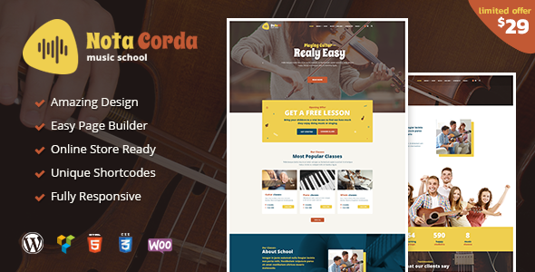 NotaCorda Preview Wordpress Theme - Rating, Reviews, Preview, Demo & Download