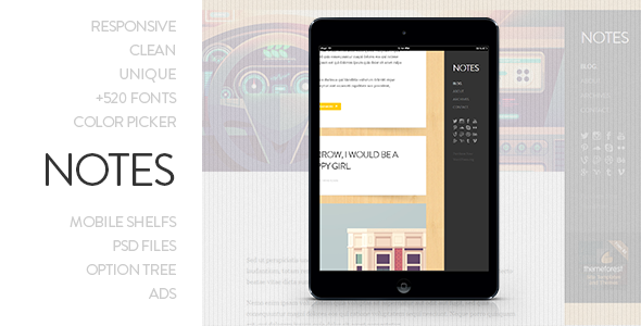 Notes Preview Wordpress Theme - Rating, Reviews, Preview, Demo & Download