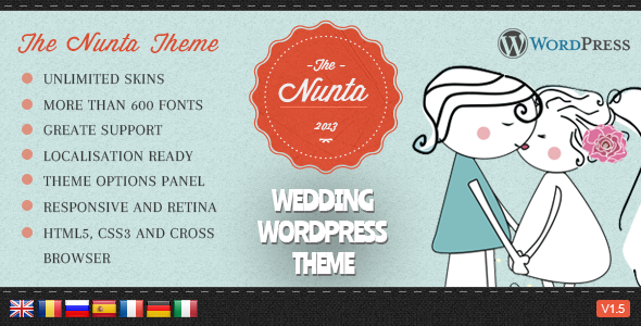 Nunta Wedding Preview Wordpress Theme - Rating, Reviews, Preview, Demo & Download