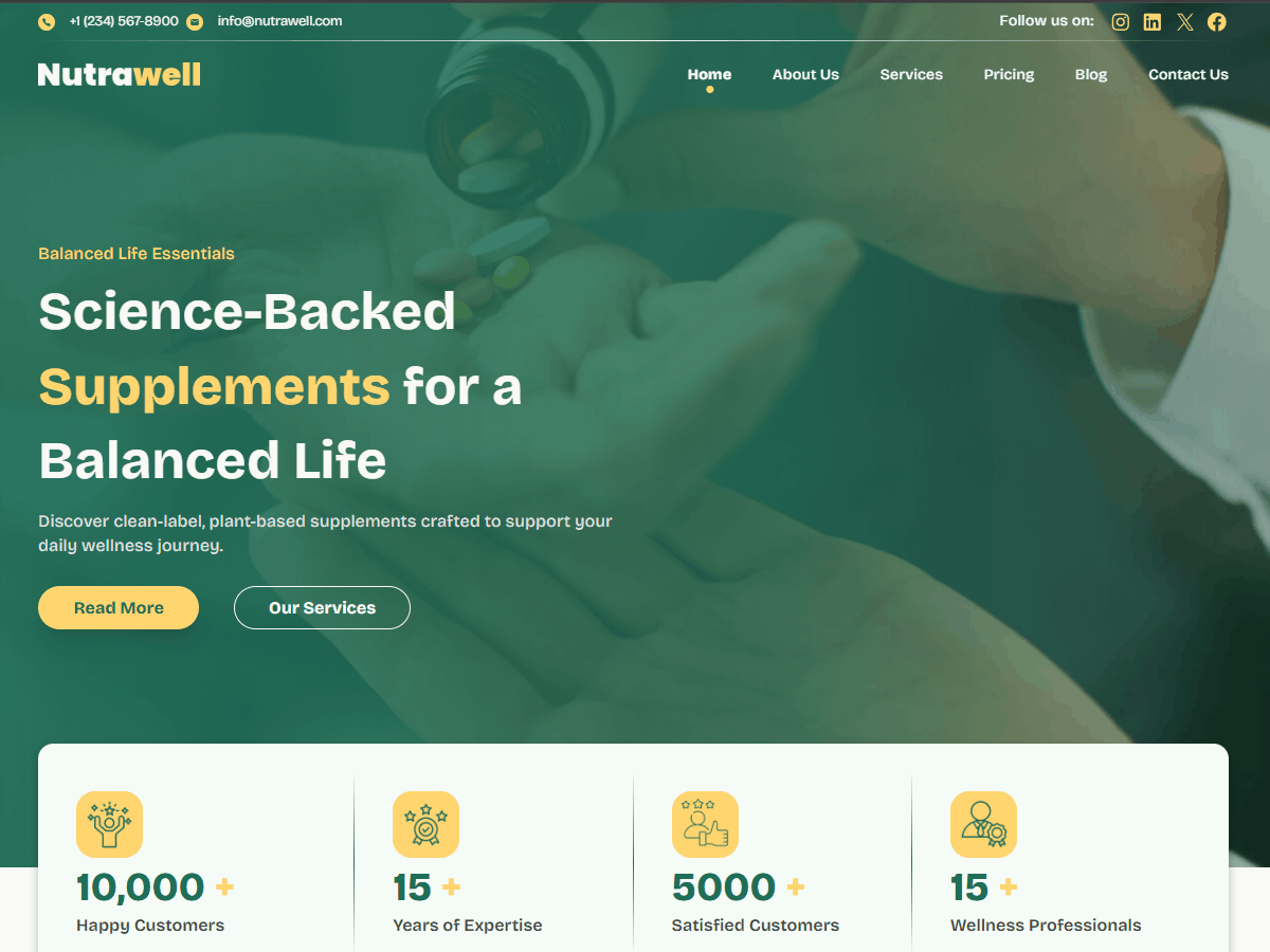Nutrawell Preview Wordpress Theme - Rating, Reviews, Preview, Demo & Download