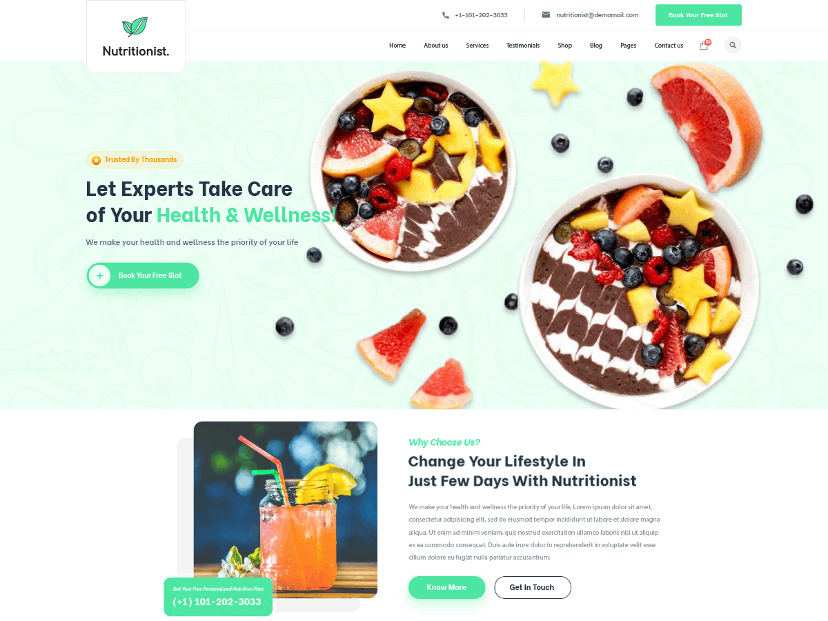 Nutrition Diet Preview Wordpress Theme - Rating, Reviews, Preview, Demo & Download