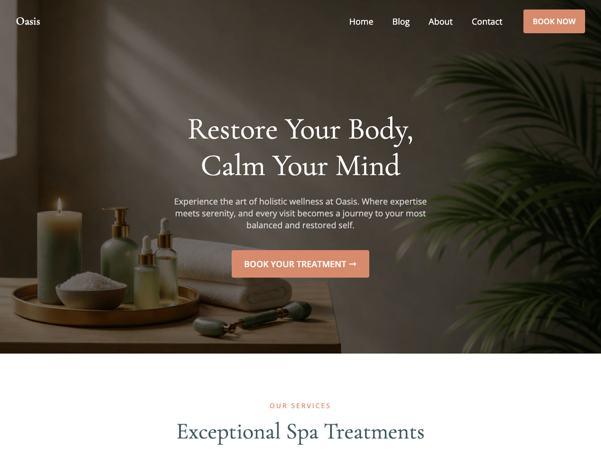 Oasis Wellness Preview Wordpress Theme - Rating, Reviews, Preview, Demo & Download