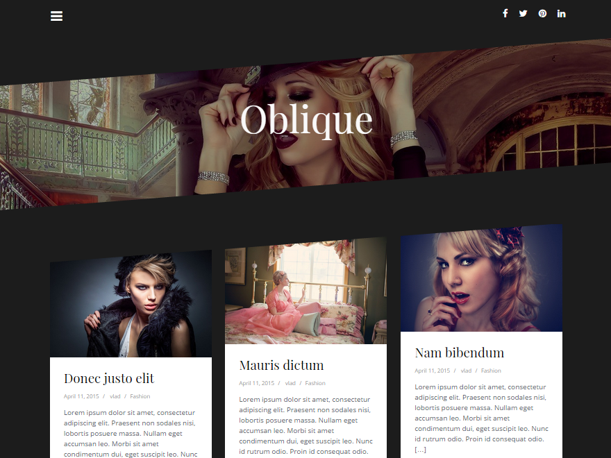 Oblique Preview Wordpress Theme - Rating, Reviews, Preview, Demo & Download