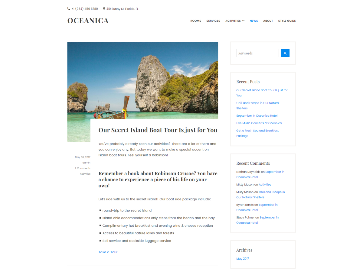 Oceanica Lite Preview Wordpress Theme - Rating, Reviews, Preview, Demo & Download