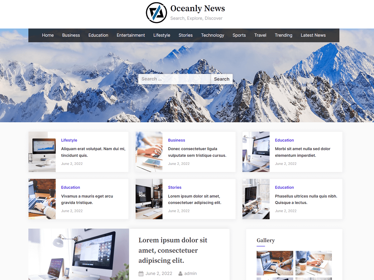 Oceanly News Preview Wordpress Theme - Rating, Reviews, Preview, Demo & Download