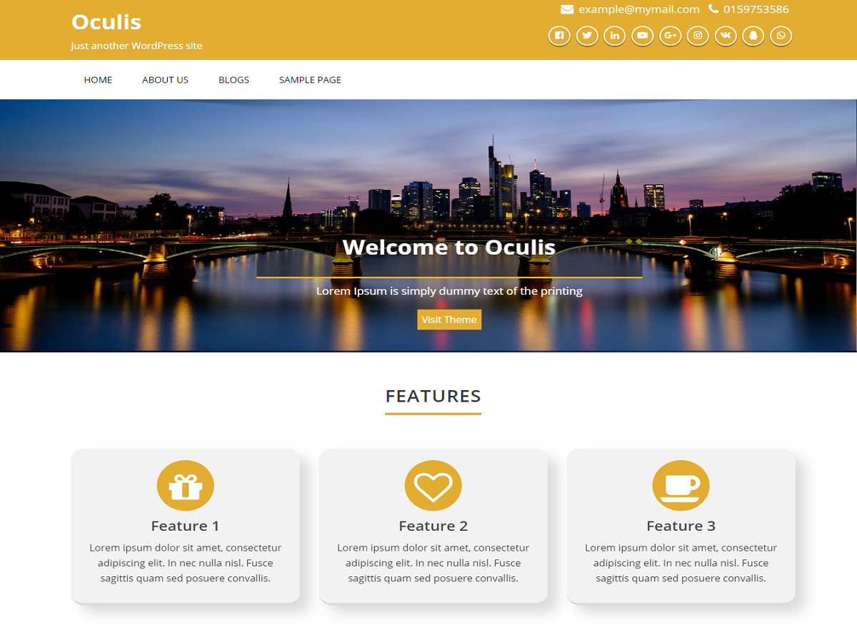 Oculis Preview Wordpress Theme - Rating, Reviews, Preview, Demo & Download