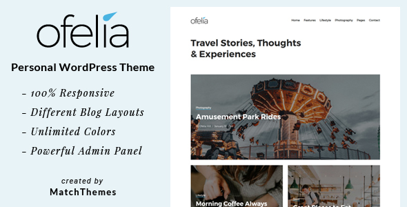 Ofelia Preview Wordpress Theme - Rating, Reviews, Preview, Demo & Download