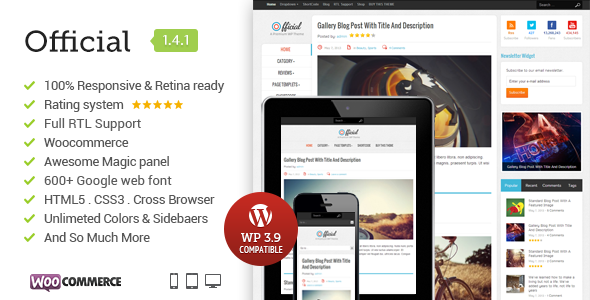 Official Responsive Preview Wordpress Theme - Rating, Reviews, Preview, Demo & Download