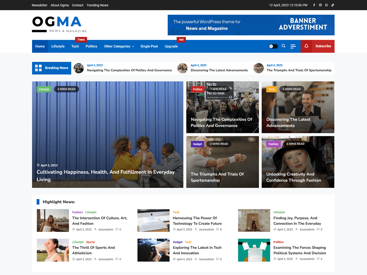 Ogma Preview Wordpress Theme - Rating, Reviews, Preview, Demo & Download