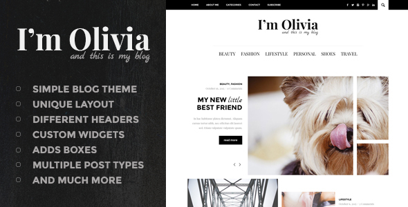 Olivia Preview Wordpress Theme - Rating, Reviews, Preview, Demo & Download